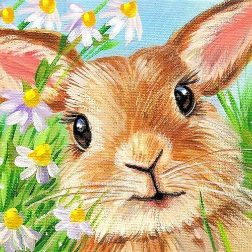 Schattig konijntje Diamond painting | Eigen foto | Dieren | Kopen | Dikke dames | Action | Nederland | Steentjes | Diamant | De Diamond Painter