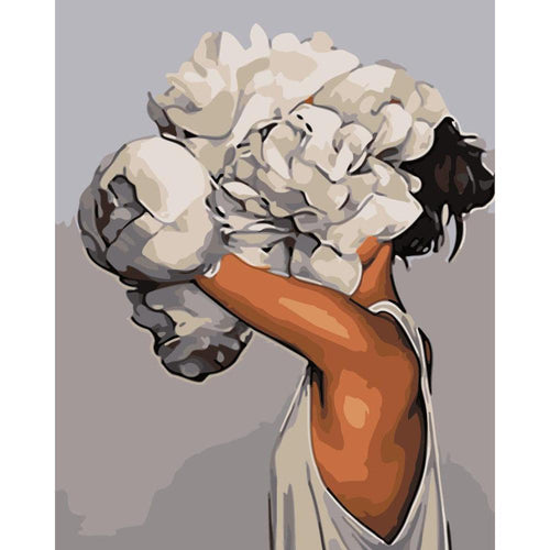 Vrouw met bloemen | Schilderen op nummer