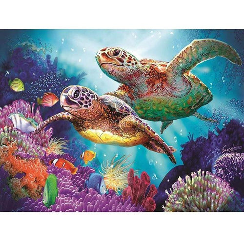 Schildpadden Diamond painting | Eigen foto | Dieren | Kopen | Dikke dames | Action | Nederland | Steentjes | Diamant | De Diamond Painter