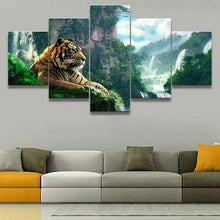 Foto laden in Gallery viewer, Tijger landschap | 5 luiken Diamond painting | Eigen foto | Dieren | Kopen | Dikke dames | Action | Nederland | Steentjes | Diamant | De Diamond Painter