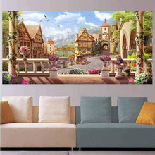 Foto laden in Gallery viewer, Uitzicht op dorp va. 50x100cm Diamond painting | Eigen foto | Dieren | Kopen | Dikke dames | Action | Nederland | Steentjes | Diamant | De Diamond Painter