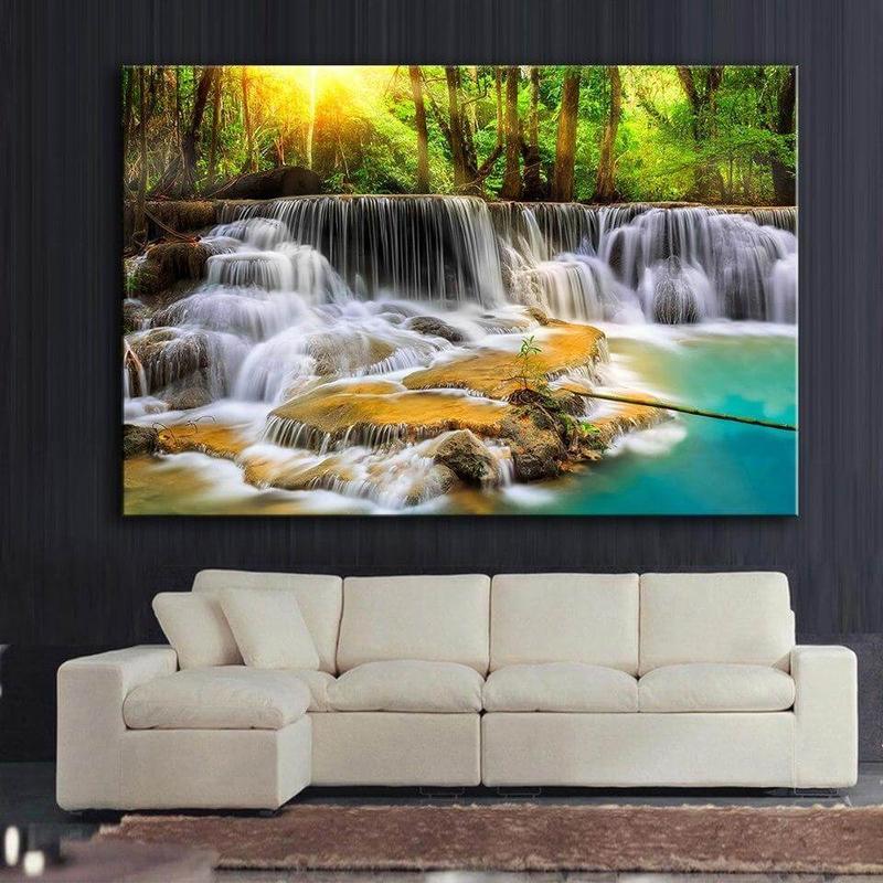 Waterval v.a. 50x70cm Diamond painting | Eigen foto | Dieren | Kopen | Dikke dames | Action | Nederland | Steentjes | Diamant | De Diamond Painter
