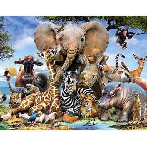 Wilde dieren Diamond painting | Eigen foto | Dieren | Kopen | Dikke dames | Action | Nederland | Steentjes | Diamant | De Diamond Painter