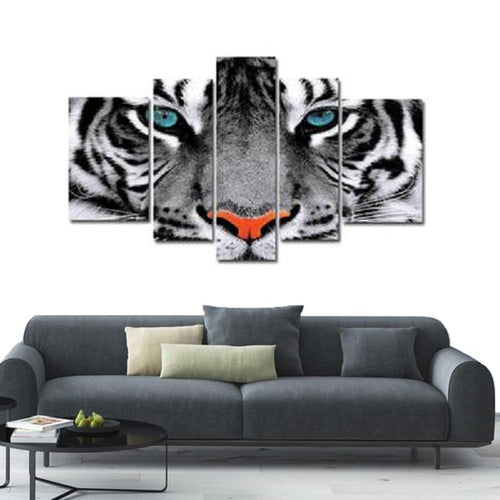 Witte tijger | 5 luiken Diamond painting | Eigen foto | Dieren | Kopen | Dikke dames | Action | Nederland | Steentjes | Diamant | De Diamond Painter