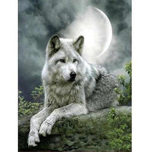 Foto laden in Gallery viewer, Wolf bij maanlicht Diamond painting | Eigen foto | Dieren | Kopen | Dikke dames | Action | Nederland | Steentjes | Diamant | De Diamond Painter