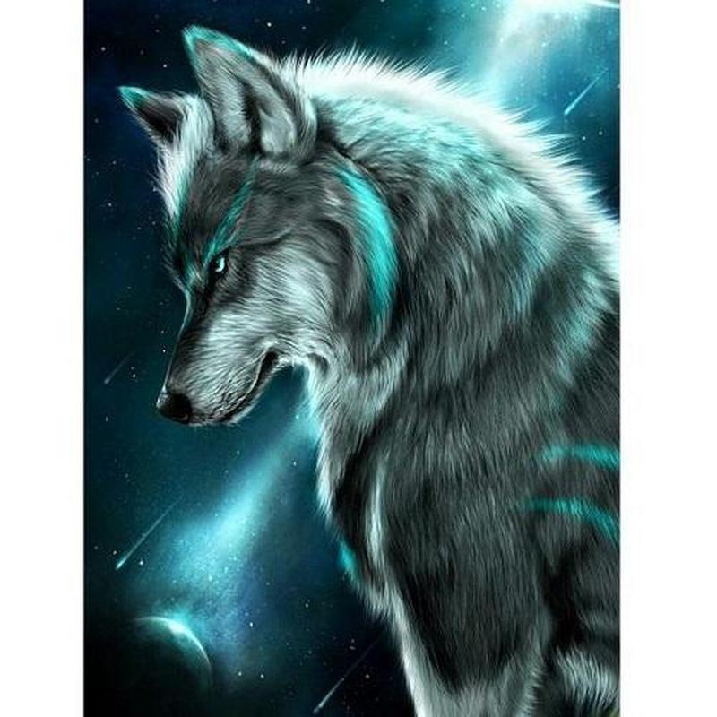 Wolf Diamond painting | Eigen foto | Dieren | Kopen | Dikke dames | Action | Nederland | Steentjes | Diamant | De Diamond Painter