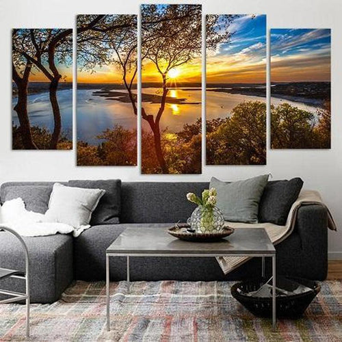 Zonsondergang | 5 luiken Diamond painting | Eigen foto | Dieren | Kopen | Dikke dames | Action | Nederland | Steentjes | Diamant | De Diamond Painter
